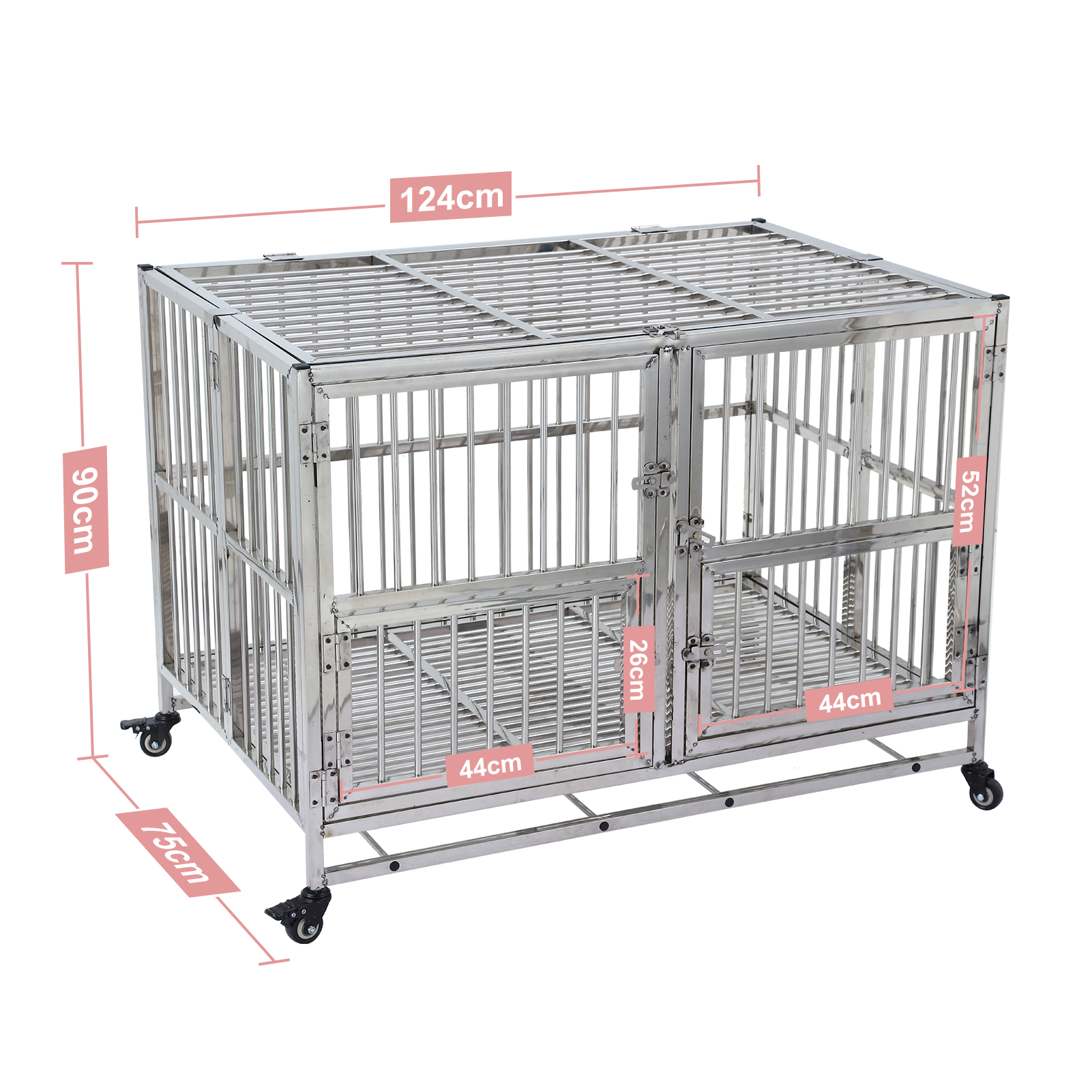 GarveeLife 犬ゲージ 中型犬 屋根付き 大型犬ケージ 折りたたみ 頑丈 スチール製 ペットサークル ペットケージ - 画像 (6)
