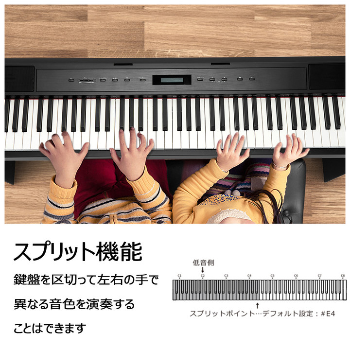 GarveeLife 電子ピアノ 88鍵盤 日本語操作ボタン ハンマーアクション鍵盤 ヘッドホン 高音質 ピアノタッチ 3本ペダル 木製スタンド 譜面台 ピアノ - 画像 (7)