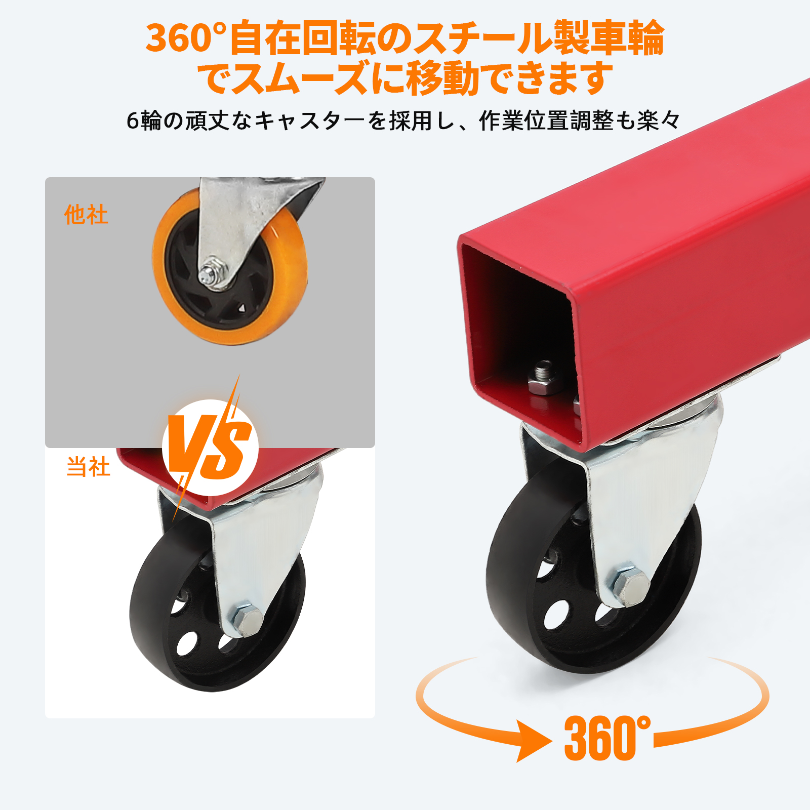 GarveeLife エンジンクレーン エンジンハンガー付き 2t 手動油圧式 マルチクレーン 折りたたみ式 エンジン脱着 メンテナンス - 画像 (4)