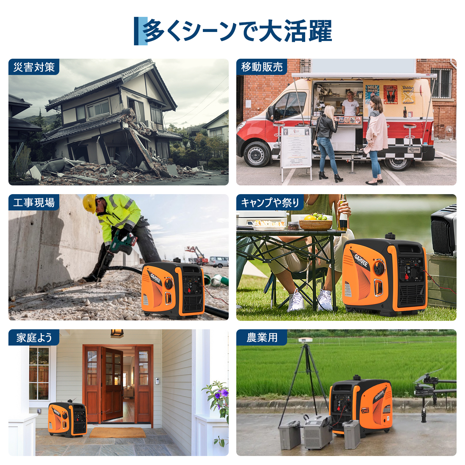 インバーター発電機 LPガス/ガソリン両用発電機 3way 最大出力4200W リモコン/キャスター付 家庭用発電機 GR3800iE - 画像 (8)