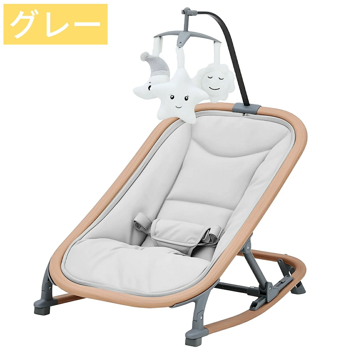 バウンサー 2in1バウンシングシート 生後1カ月頃~ 3段階調節 組立不要 折り畳み 持ち運び 軽量 - 画像 (12)