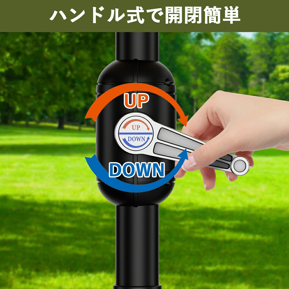 パラソル ガーデンパラソル 215/230/270cm 日よけ 撥水 UV加工 角度調節 庭傘 釣り傘 ビーチパラソル 日傘 - 画像 (7)
