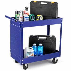 ツールカート キッチンワゴン 2段 静音キャスター付き 耐荷重250kg 工具収納 運搬台車 ガレージ ホテル