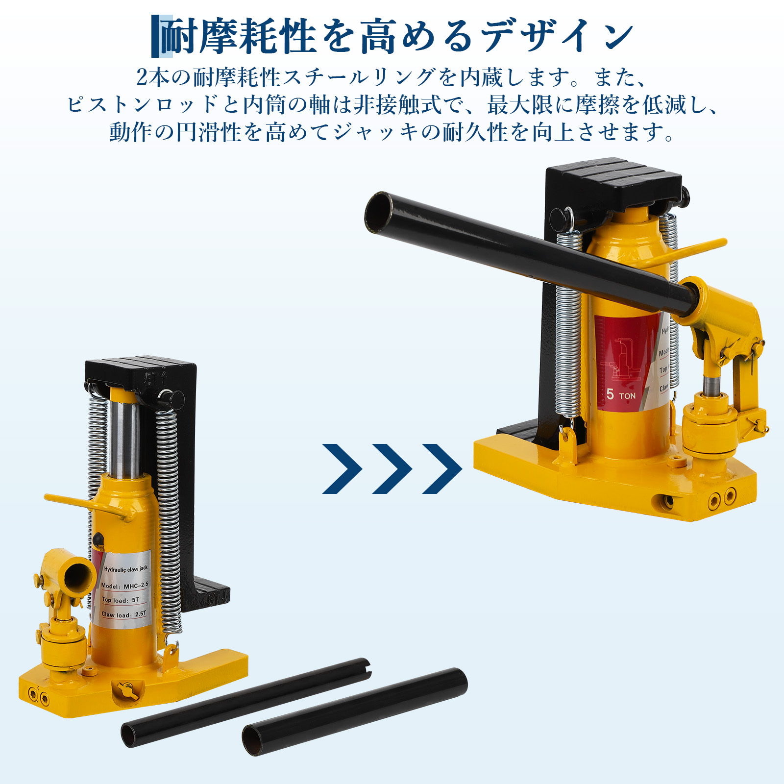 油圧ジャッキ 爪付きジャッキ 爪部 2.5t 5t ヘッド部 5t 10t 2個セット 爪ジャッキ 爪付ジャッキ ジャッキ 油圧ジャッキ - 画像 (16)