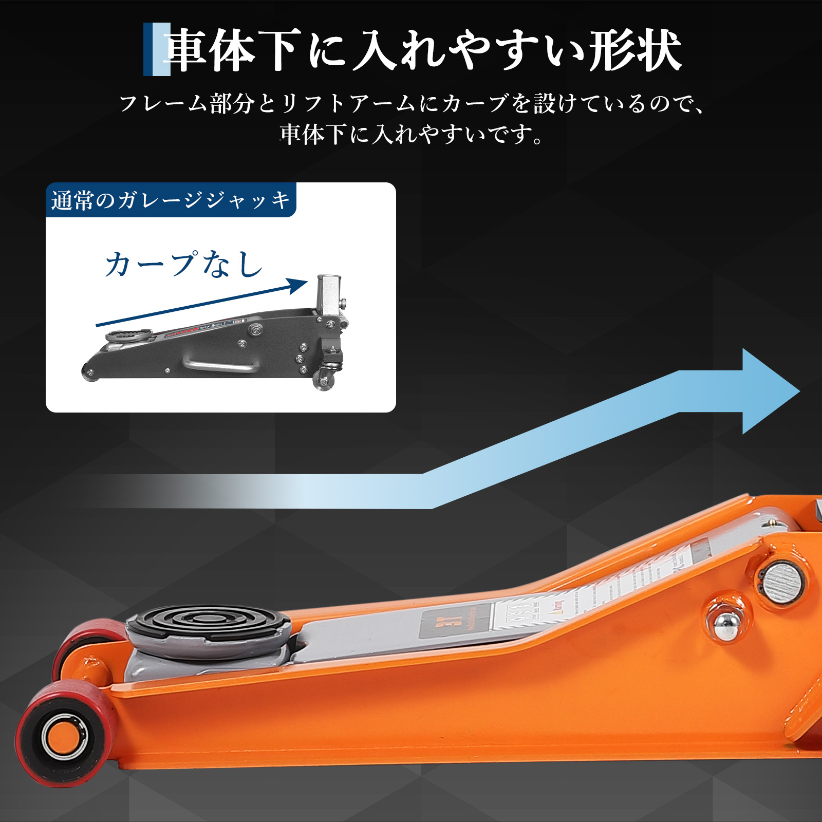 GarveeLife ガレージジャッキ 3t 低床 3トン フロアジャッキ 油圧式 ローダンウンジャッキ デュアルポンプ - 画像 (5)