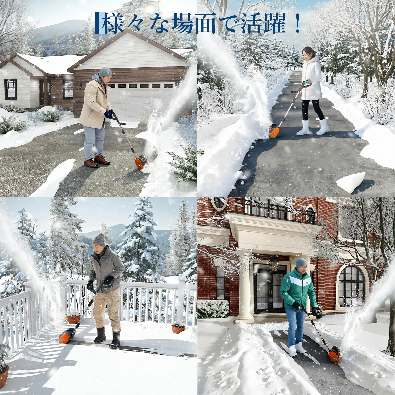 GarveeLife 除雪機 充電式 除雪幅30cm 電動除雪機 家庭用 コードレス 手押し式 吹雪方向調整 除雪用品 - 画像 (7)