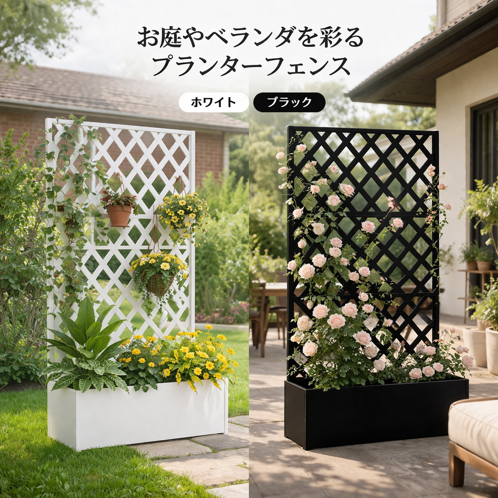 フェンス プランターフェンス 目隠しフェンス 自立式 置くだけ ガーデンフェンス 花壇フェンス 金属製 スチール製 亜鉛メッキ鋼板 間仕切りフェンス 防錆 屋外 庭 ベランダ 玄関 おしゃれ 120×180cm