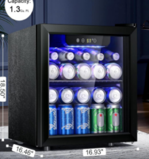 ドリンク用冷蔵庫 コンプレッサー式 36L 温度設定0℃-10℃ 静音 タッチ式操作パネル搭載 左右開き 庫内灯付き 省エネ 一人暮らし 透明ガラスドア おしゃれ 家庭用 寝室 寮 ホテル