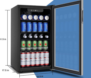 ドリンク用冷蔵庫 コンプレッサー式 70L 温度設定4~16℃ 静音 タッチ式操作パネル搭載 庫内灯付き 左右開きドア付き 省エネ 一人暮らし 透明ガラスドア おしゃれ 家庭用 寝室 寮 ホテル