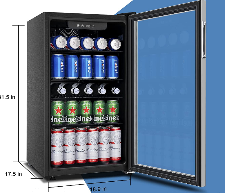 ドリンク用冷蔵庫 コンプレッサー式 70L 温度設定4~16℃ 静音 タッチ式操作パネル搭載 庫内灯付き 左右開きドア付き 省エネ 一人暮らし 透明ガラスドア おしゃれ 家庭用 寝室 寮 ホテル