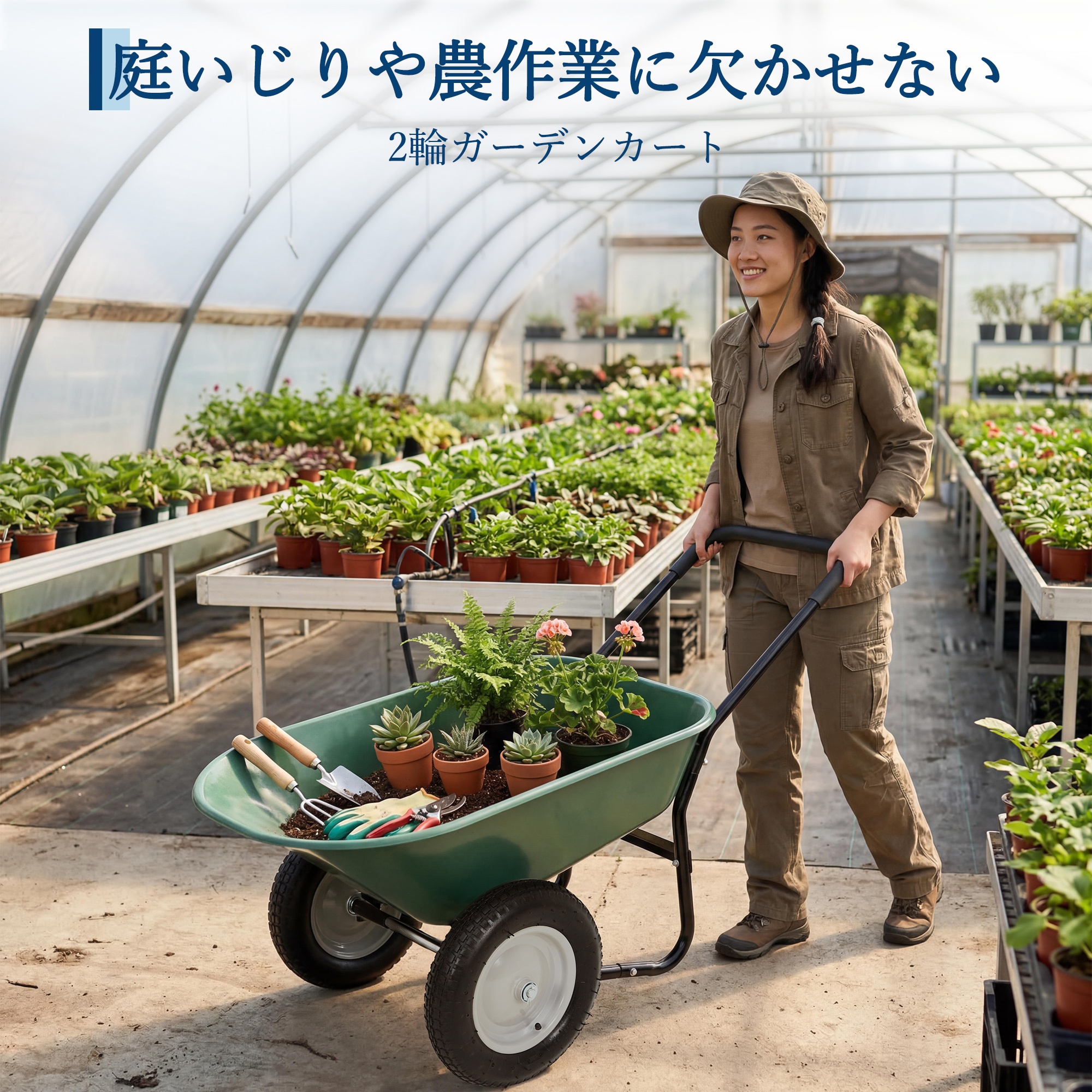 GarveeLife ガーデンカート 2輪 軽量 大容量 運搬車 ガーデン2輪カート - 画像 (5)