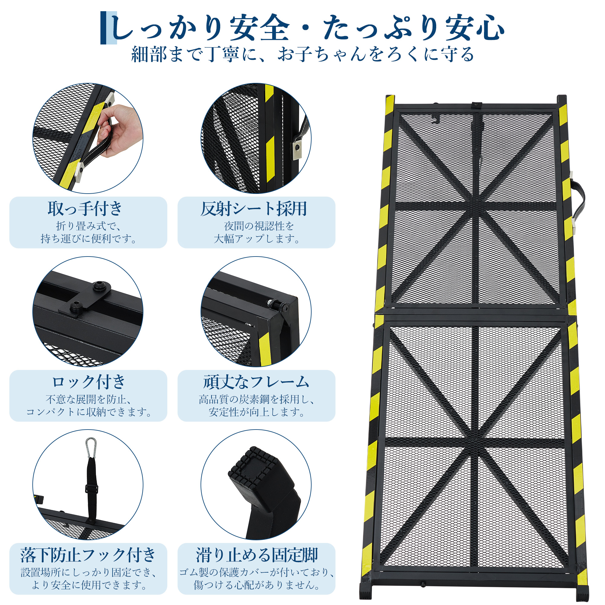 GarveeLife ペットスロープ 折りたたみ 2つ折り メッシュ 滑り止め 段差解消 持ち運び - 画像 (2)