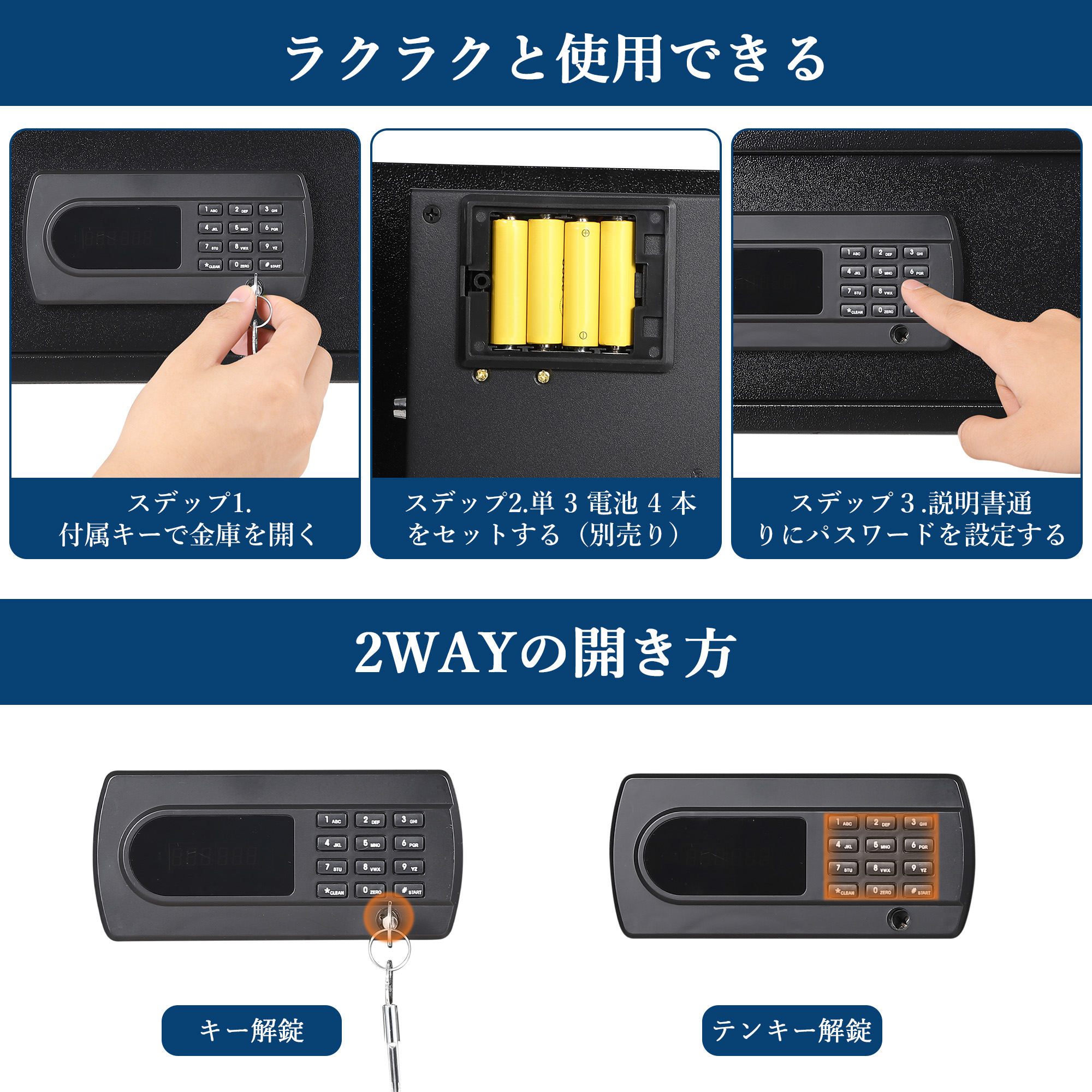 GarveeLife 金庫 家庭用 小型 テンキー 耐火 防犯金庫 電子金庫 オフィス用 店舗用 B5 A4対応 - 画像 (2)