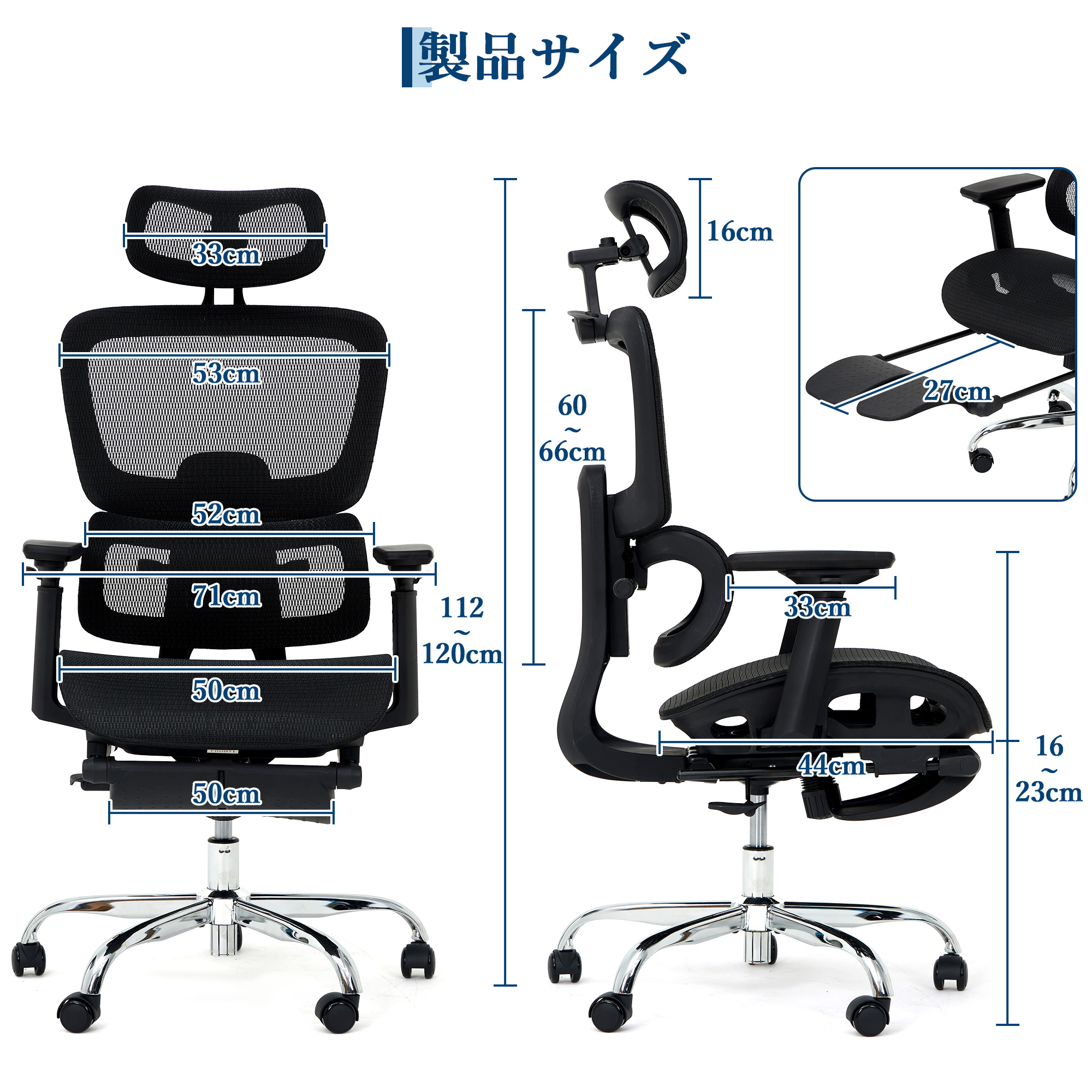 GarveeLife オフィスチェア メッシュ 疲れない デスクチェア ワークチェア パソコンチェア - 画像 (2)