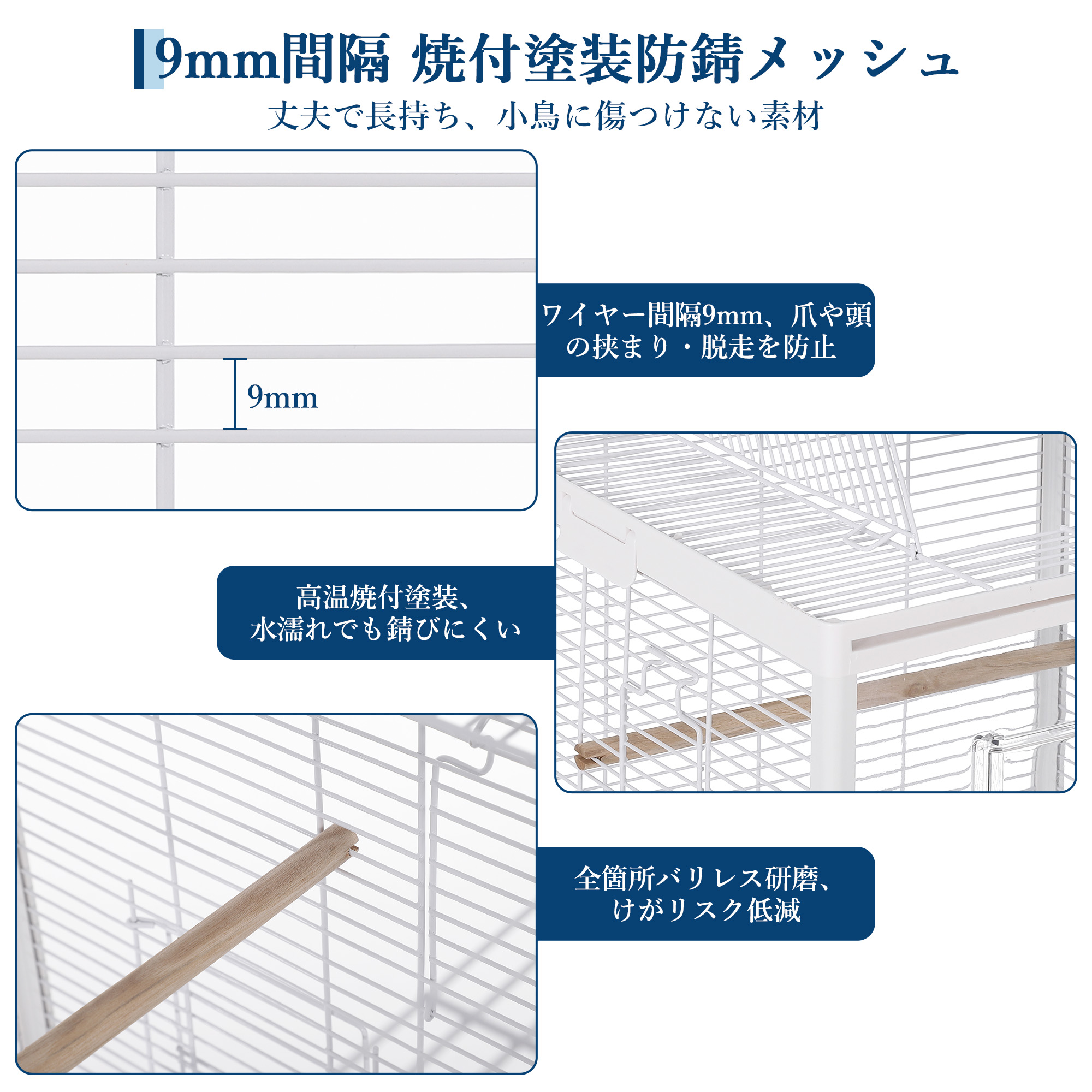 GarveeLife 鳥かご 鳥籠 バードケージ 2羽 二層 2段式 多頭飼い 大型 鳥ケージ 小型 鳥小屋 キャスター付き - 画像 (6)