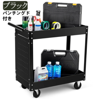 ツールワゴン キャスター付き ツールカート業務用 2段 厚鋼板 耐荷重250kg 360°キャスター 工具カート 工具ワゴン 組立簡単 工場 倉庫 メンテナンス 整備 DIY 工具棚 工具収納
